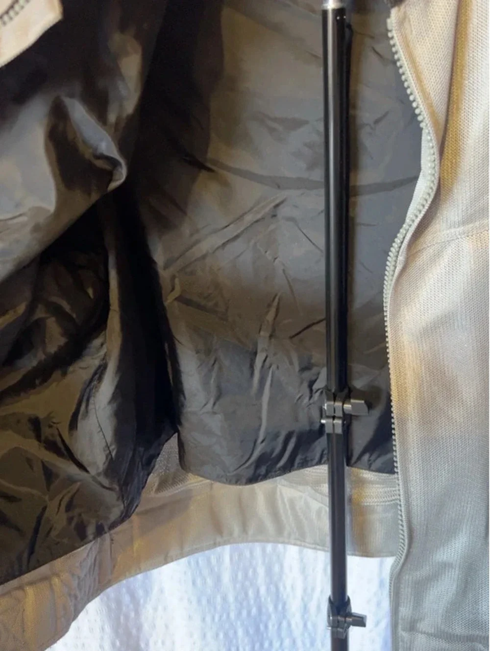 FirstGear Men’s XL Armored Combat Mesh Motorcycle Riding Jacket – Silver/Black